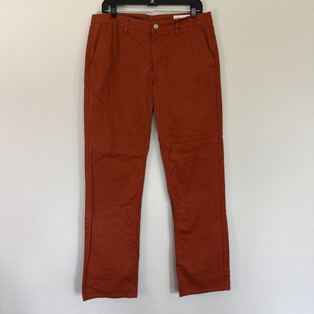 Bonobos Straight Fit Washed Chinos Pants 33/34 Rust Color